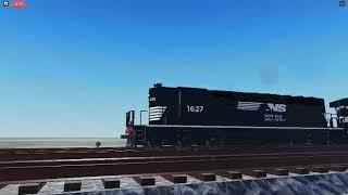 NS SD40 1627 Ex NW High Hood Leads Baretable train with an Outstanding P5!