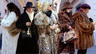 January 2025 Italian Street Style MilanLuxury Fur Coats Fashion:Classy Outwear #vogue #vanityfair