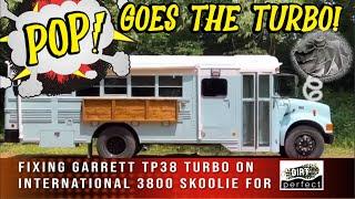 #back2school with @DirtPerfect turbo repairs for #skoolie Delores International 3800 Bus T444E V8