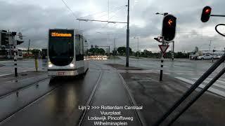 Cab ride RET tram 2 Charlois - Rotterdam Central June 2020 (Diversion)