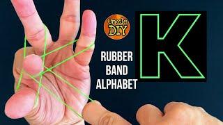 Rubber band alphabet K tutorial DIY how to make 橡皮筋K 字母教学