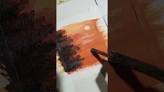 Nature moon  acrylic painting #moon#easy beautiful nature art#drawing#trending#shorts#viralvideo .