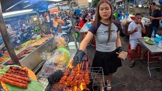 Best Cambodian Street Food 2024 - Walking Tour 4K - Russian Market in Phnom Penh