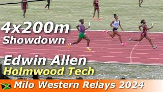 Edwin Allen | Holmwood Tech | William Knibb | Girls 4x200m Open | Milo Western Relays 2024