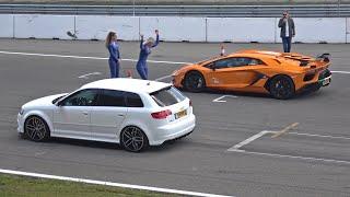 Audi RS3 Sportback 8P (455HP) vs Lamborghini Aventador SVJ (770HP)