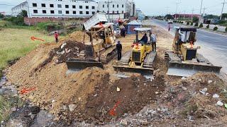 Great Nicely Construction Backfill Bulldozer KOMATSU D31P, D53P, D58E, 5Ton Truck, 25ton Truck