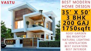 35' x 50' FEET HOUSE PLAN | 3BHK BUNGALOW  | 200 GAJ | 1750 SQUARE FEET HOUSE PLAN | DUPLEX DESIGN