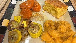 Meatless Monday Southern Style Veggie Meal w/ Honey Butter Cornbread