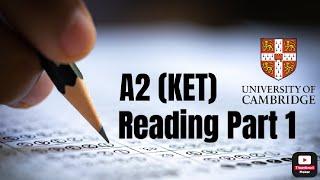 Cambridge A2 (KET) Reading and Writing Part 1 – Multiple Choice