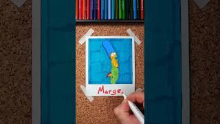 Drawing photo of Marge Simpson. ASMR. #asmr #satisfying #drawing #simpson #marge #photo #shorts