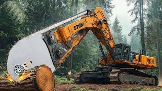 Extreme Dangerous Fastest Big Chainsaw Cutting Tree Machines 