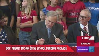 Texas Governor Greg Abbott signs $8.5B School Funding Bill