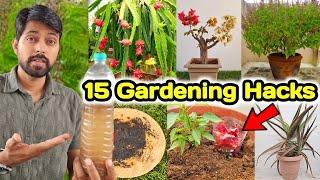 DIY 15 Gardening Hacks you must know | Bougainvillea Grafting, tulsi plant and more (Part-3)