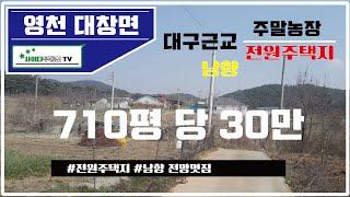 [영천토지매매]영천시 대창면 정남향의 전원주택,귀농귀촌,주말농장용 토지 700여평 당30만