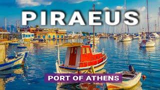 PIRAEUS, the Port City of ATHENS, Greece  | 4K 2023 Summer Walking Tour | Ferry Port, City, Marina