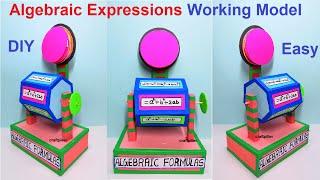 algebraic expressions working model project - maths tlm - maths project - diy | craftpiller