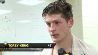 Krug marca no OT e os Bruins vencem os Red Wings