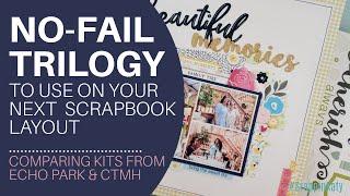 Three Steps to a Great Scrapbook Layout | Echo Park and CTMH | Pool and Wedding Layouts