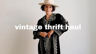 vintage thrift haul, summer cottage core & bohemian edition, thrift + try on haul.