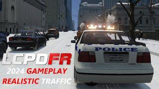 GTA 4 LCPDFR 2024 | REALISTIC TRAFFIC | SNOW MOD | ENB