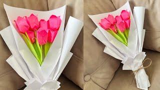 Paper Flower Bouquet | Paper Flowers | Flower Bouquet Making With Paper