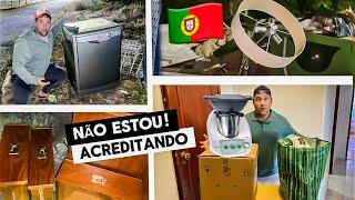 ABSURDO OQUE TEM NO LIXO EM PORTUGAL ️ achei móveis e até uma máquina de lavar louça