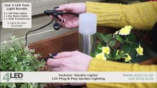 Techmar 12V Plug & Play Oak LED Post Light Kit