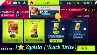 Asphalt 9: Beat Trion Nemesis event with 1⭐ Lambo Egoista.(Touchdrive)