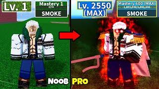 Beating Blox Fruits as Smoker! Lvl 0 to Max Lvl Full Human v4 Awakening Noob to Pro in Blox Fruits!