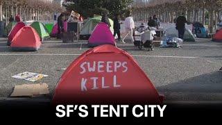 Tent city pops up near San Francisco City Hall