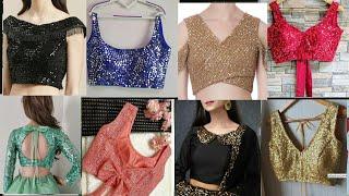 Sequin blouse designs | Blouse neck designs| Blouse back neck designs|Blouse sleeves Design