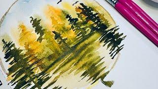 Paint this! A FUN And simple little watercolor landscape you will love.  Beginners welcome.