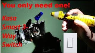 How to Install a TP-Link Kasa 3-Way Smart Switch, HS210 (Only one smart switch is needed)