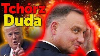 Tchórz Duda. Bagatelizuje swoje spotkanie z Trumpem i pomoc w wyborach. Zwala winę na Polonię.