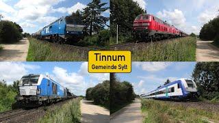 Trains at Tinnum with DE 2700, Br 218, Intercity, car trains, Br245, Dostos and Vectron DE