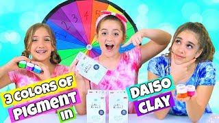 Mystery Wheel 3 Colors of Pigment in Daiso Clay Slime Challenge!