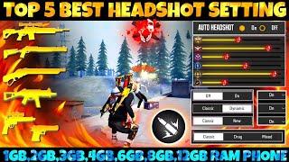 Free Fire Max Auto Headshot Trick 2024 Sensitivity Setting | 2gb, 4gb, 6gb Ram Headshot Sensitivity