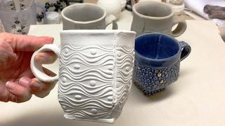 Creating a Round Slab Cup with a Darted Squared Base From a Textured Slab with a Focal Accent