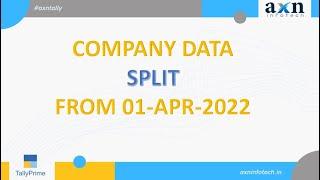 Data Split in Tally Prime | Financial Year 2022-2023 | Tamil (AXN Infotech)