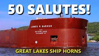 50 Great Lakes Ship Salutes - Loud Horns in Action!