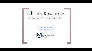 Library Resources for Nursing Students at a Distance