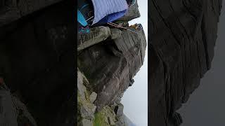 Trad climbing High Neb Buttress Arete - Severe - Stanage North, Peak District #shorts #tradclimbing