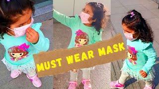 #Shorts Must Wear Mask | Should Children wear mask | Alishba First time wear Mask In China | #Short