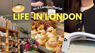 London Florist daily life London cafe&bakery hopping️ £600 bouquet, iPhone 16pro unboxing