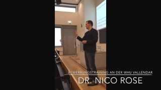 Bewerbungstraining an der WHU - Otto Beisheim School of Management mit Dr. Nico Rose