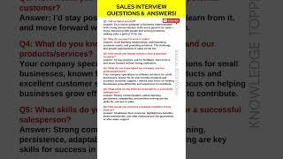 7 Most Important Sales Interview Questions and Answers