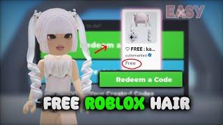 REDEEM CODE and get this FREE CUTE HAIR ON ROBLOX! Get the Kawaii Rainbow Swirly Bunny Pigtails