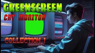 CRT Monitor Green Screen | Free Layer for Editing & Projects collection 1 , 48 MONITOR FREE ,overlay