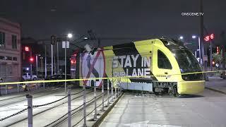 Pursuit Suspect Crashes Into METRO Rail Train Causing Derailment | Houston