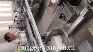 Semi automatic double heads multi rolls toilet paper packing machine